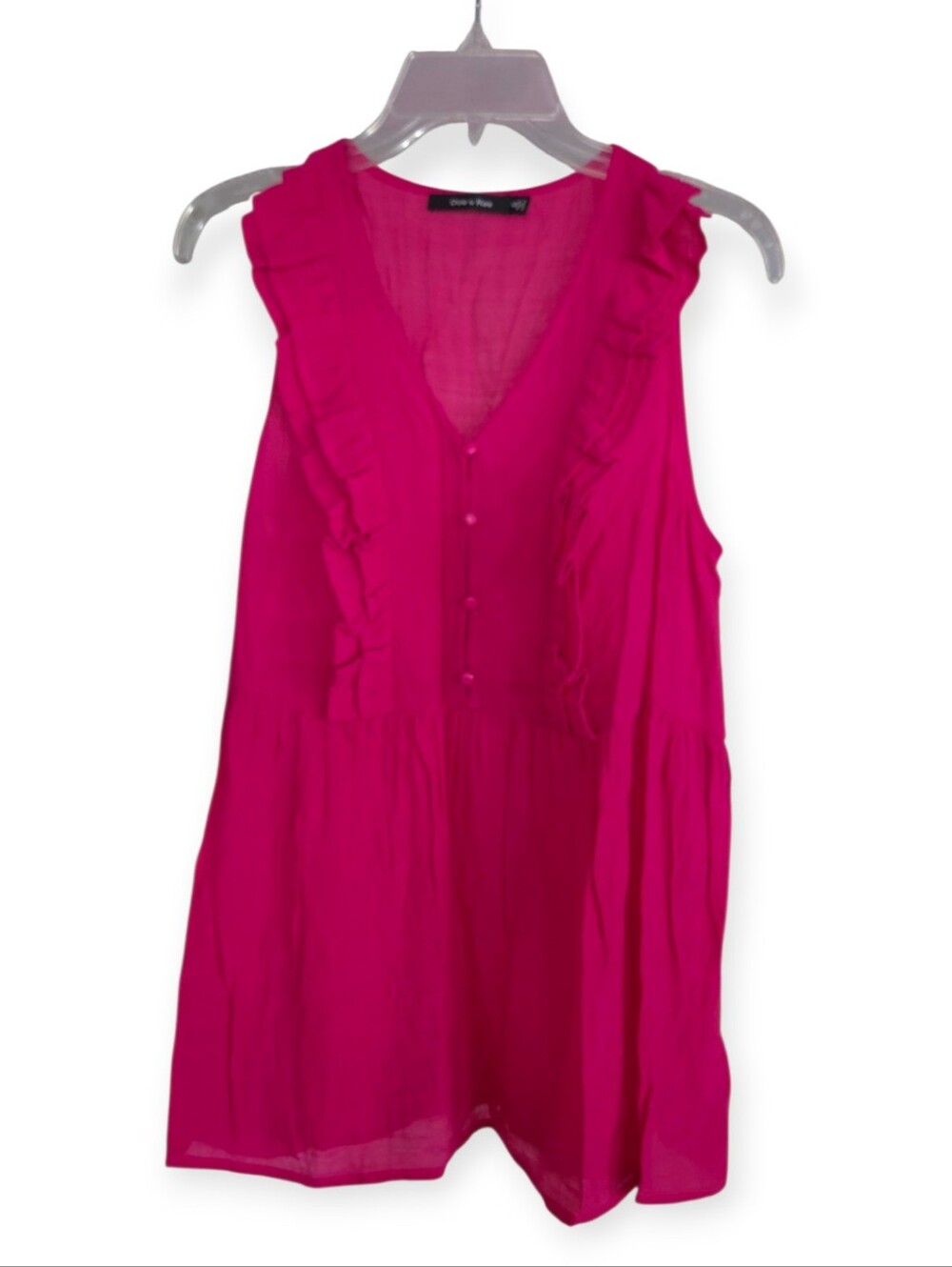 Doe & Rae Sleeveless Ruffle  Top